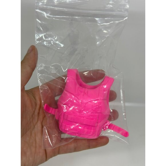 VTG Barbie Doll Clothes | Hot Pink Life Vest Jacket | Rubber Plastic Accessory - Picture 1 of 3